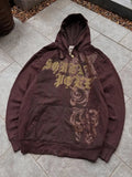 SHOPMOCHO Y2k Zipper Hoodie Letter Pattern Gothic Punk Sportswear Brown Hoodie Sportswear Hoodie Long Sleeve Super Large Hoodie Jacket