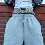 SHOPMOCHO Y2K Retro Sweatpants Double Waisted Embroidered Camouflage Pattern Wide Leg Pants Men Trend Casual Streetwear Unisex Baggy Pants