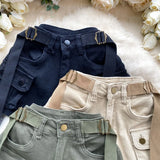 SHOPMOCHO Women's High Waist Mini Skirt Y2K Denim Workwear Shorts Elastic Slimming Summer Hot Pants Trendy Plus Size Skirts for Ladies