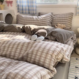 SHOPMOCHO Blue Stripes Bedding Set Simple Design Twin Single Queen Size Girls Boys Soft Home Hotel Pillowcase Bed Sheet Duvet Cover