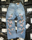 Shopmocho Harajuku Hip Hop baggy jeans Y2K goth plum blossom Embroidered high quality jeans women man American style men women street wear