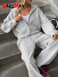 SHOPMOCHO Beautiful Women's Tracksuits with A Zipper and A Hood Trousers Pink Two Piece Set Women Blue Classic Pant Sports Suit for Spring