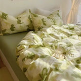 Shopmocho INS Nordic Pink Letter Bedding Set Four Pieces Quilt Cover Girls Women Autumn Winter Single Twin Full Queen Size Duvet Cover Set