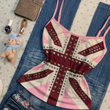 SHOPMOCHO Camisole Sexy Hot Girls America Print Grunge Halter Vest Vintage Punk Slim Crop Top Female Tank Baby Tee Y2k Punk Harajuku Camis