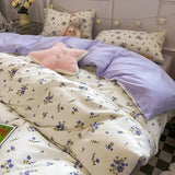 SHOPMOCHO Green Floral Bedding Set Ins Fashion Twin Full Queen Size Duvet Cover No Filler Flat Sheet Pillowcase Girl Home Totel Bed Linens