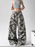 SHOPMOCHO American Retro Camouflage Work Pants Women's Spring and Summer New Style Loose Wide Leg Pants Casual Pants