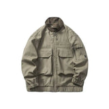 SHOPMOCHO Man Jacket Spring Autumn Loose Cargo Jacket Japanese Vintage Multi-Pocket, Unisex Streetwear, Stylish Versatile Casual Coat