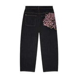 SHOPMOCHO Y2K Baggy Jeans men vintage Embroidered high quality denim fabric American style jeans Gothic streetwear Hip Hop wide leg pants