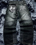 SHOPMOCHO Y2K American Southpole Hip-hop Oversized Jeans Mens Retro Skateboard Boy Wide-leg Pants Gothic Graffiti Couple Wide Pants