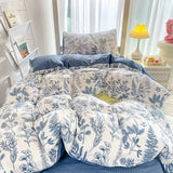 SHOPMOCHO Ins-style Class A ultra-soft double-layer yarn washed cotton 4-piece set, cute quilt cover, student dormitory single and double