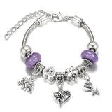 SHOPMOCHO New Butterfly Pendant 5 Color Rhinestone Snake Chain Bangle Lobster Buckle Adjustable Charm Woman Beaded Bracelet Jewelry Gift