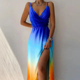 Shopmocho Women Print Dress Camisole V Neck Sleeveless A Line Long Dresses Spaghetti Strap Sexy Evening Skirt Prom Summer 2025 Vestidos