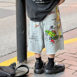 SHOPMOCHO 2025 Summer New Korean Edition Boys' Fashion Trendy Cool Versatile Graffiti Casual Sports Pants Children's Stylish Shorts Trendy
