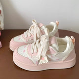 SHOPMOCHO 2025 New Women Sneakers Fashion Cute Ladies Causal Shoes Patchwork Non-slip Women's Sports Shoes with Bowknot Женская Обувь