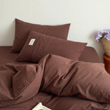 SHOPMOCHO 3pcs 100% Cotton Duvet Cover Set Grid Washed Cotton Quilt Cover Full Queen 220*240 King Size Bedding Set without Sheet Drop Ship