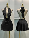 SHOPMOCHO Women Elegant Solid Satin Dress, Back Zipper Open Back Fitted Midi Dress, Casual Vacation Party Banquet Cocktail Gown