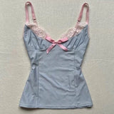 SHOPMOCHO-American Retro Harajuku Kawaii Fairy Tale Aesthetic Women Camisole Tee Casual Slim Chic Print Sleeveless Crop Top Y2K Streetwear