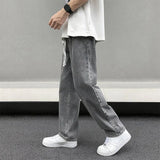 SHOPMOCHO Casual Straight-Leg Jeans Men's Spring New Loose-Fit Elastic Waist American Style Wide-Leg Trousers New Arrival High Street Fash