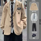 Shopmocho Autumn Western-style Men's Suit Korean Trendy Punk Style Three-piece Set Jacket Dakka Uniform Casual Scene