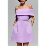 Shopmocho New Fashionable Hot Selling  Spring and Summer New Waistband One Shoulder Dress INS Casual Party Dress for Women