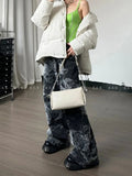 SHOPMOCHO Women Black Gothic Dragon Print Jeans Baggy Vintage Aesthetic Cowboy Pants Harajuku Denim Trousers Y2k Trashy 2000s Clothes 2026
