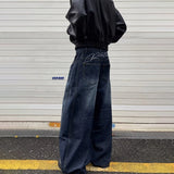 SHOPMOCHO American Goth Letter Printed Baggy Denim Pantalones Hombre Autumn Y2K Streetwear Straight Jeans Hip Hop Fashion Jean Trousers