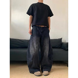 Shopmocho Street Vintage 2000s Jeans New Y2K Harajuku Wash Blue Streetwear Baggy Jeans Denim Pants Mens High Waist Wide Trousers Autumn