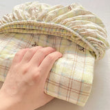 Shopmocho Washed Cotton Fitted Sheet with Elastic Bands Non Slip Adjustable Mattress Cover Printed  Pure Cotton  for Double King Queen