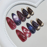 SHOPMOCHO 24pcs Y2k Almond Fashion Fake Nails Moon Star Style Swan Pattern Sweet Cool Press On Nails Full Cover Detachable False Nail