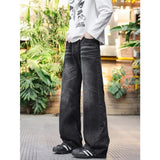 SHOPMOCHO Baggy Jeans For Man Pants Jeans Trendy High Street Washed Flared Denim Trousers Versatile American Style
