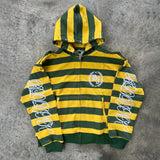 SHOPMOCHO Y2K Street Kid Zip Up Hoodie Stripe Rivet Embroidery Pattern Sweatshirt New Men Hip Hop Fashion Streetwear Unisex Boxy Clothing
