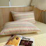 SHOPMOCHO 100 Cotton Pillowcase 2 PCS Colorful Stripe Pillow Case Bedding Black Pillow Cover Envelope Pillow Case Cover Nordic Sling