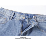 SHOPMOCHO Mens Shorts Denim Shorts Summer Loose Straight Fit Casual Five Inch Inseam Trendy Streetwear