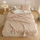 SHOPMOCHO Pure Cotton Three-layer Yarn Fabric Children Summer Blanket Spring Soft Skin Friendly Quilt Air Conditioner Comforter Adult Kid