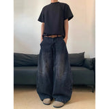 Shopmocho Street Vintage 2000s Jeans New Y2K Harajuku Wash Blue Streetwear Baggy Jeans Denim Pants Mens High Waist Wide Trousers Autumn
