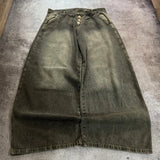 SHOPMOCHO American New Fashion Old Yellow Washed Baggy Jeans Ladies Y2K Gothic Hip Hop Vintage Casual High Waist Wide Leg Pants
