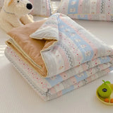 SHOPMOCHO New Sweet Printed Air-Condition Blanket Soft Skin-Friendly quilted quilt Breathable Cooling Summer Comforter Queen King Beds