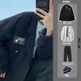 Shopmocho Autumn Western-style Men's Suit Korean Trendy Punk Style Three-piece Set Jacket Dakka Uniform Casual Scene