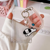 SHOPMOCHO Crystal Butterfly 3 Inch Acrylic Card Holder Photocards Display Credit ID Bank Card Protective Case Keychain Pendant Fashion