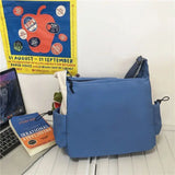 Shopmocho Japanese Simple Messenger Bag Student Nylon Waterproof Canvas Handbag Shoulder Crossbody Bags for Women Men Satchels Bolsas