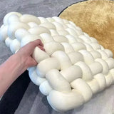 SHOPMOCHO Square Knot Stuffed Cushion Nordic Aesthetic Pillow Decorative Plush Pillow Office Sleeping Floor Windowsill Back Cushion Decor