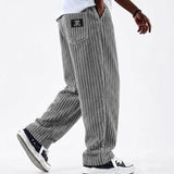 SHOPMOCHO Winter 2026 new fashion Men's Corduroy Straight Casual Pants spring autumn Outdoor Streetwear with Drawstring Elastic Waist