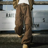 Shopmocho Spring Autumn Big Pocket Men's Cargo Pants Loose Straight Wide Leg Trousers Baggy Outdoor Workwear Pants Man Hip Hop Sweatpants