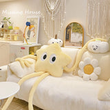 Shopmocho 160cm Funny Yellow Star Long Leg  Pillow Cushion Cartoon Anime Home Sofa Car Bedroom Cartoon Gift