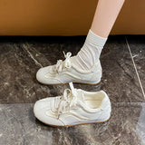 SHOPMOCHO Women's Casual Shoes Suede Leather Training Shoes for Women 2026 Patchwork Retro Sneakers Ladies Casual Flat Heels Walking Shoes