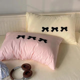Shopmocho Plaid Bow Knot Pillowcase Korean Y2k Fashions Women Blackpink Dakimakura Sleeping Pillows Cover Bedroom Decoration Girl Gifts