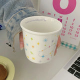 Shopmocho New ins colorful polka dot smiley face espresso cup small hand-held cup ceramic cup