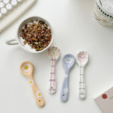 Shopmocho Cute Smiling Spoons Ceramic Ice Cream Spooon Irregular Hand Painted Dessert Breakfast Spoon Home Kitchen Tableware Accessories