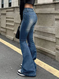 SHOPMOCHO 2025 Woman Vintage High Waist Flare Jeans Female Stretchy Bootcut Tight Denim Pants Women Bell Bottoms Casual Slim Fit Trousers