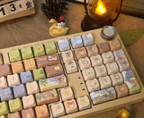 SHOPMOCHO 142 Keys Customized Gift Cute Cat keycaps New MAO Keycaps Square Thermal Sublimation Mechanical Keyboard 2.25 U 2.75U for Alice